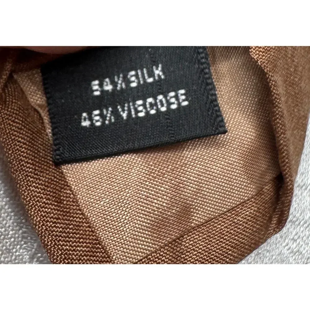 Rubinacci Napoli Camel Brown Tie Made in Italy Silk Viscose Blend 3.75